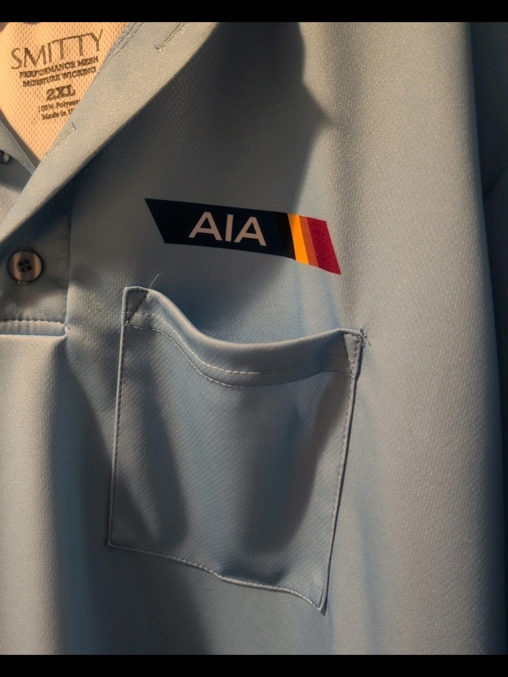 Smitty Softball AIA Logo Light Powder Blue Men’s Umpire Shirt -2XL